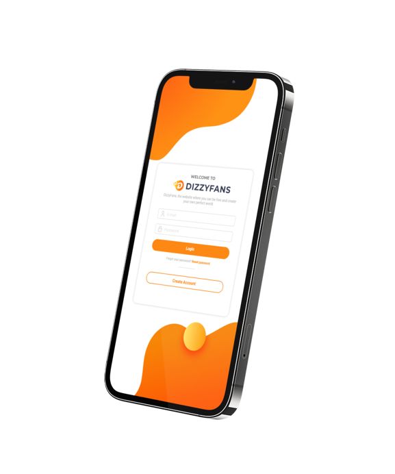 Mockup del login de DizzyFans